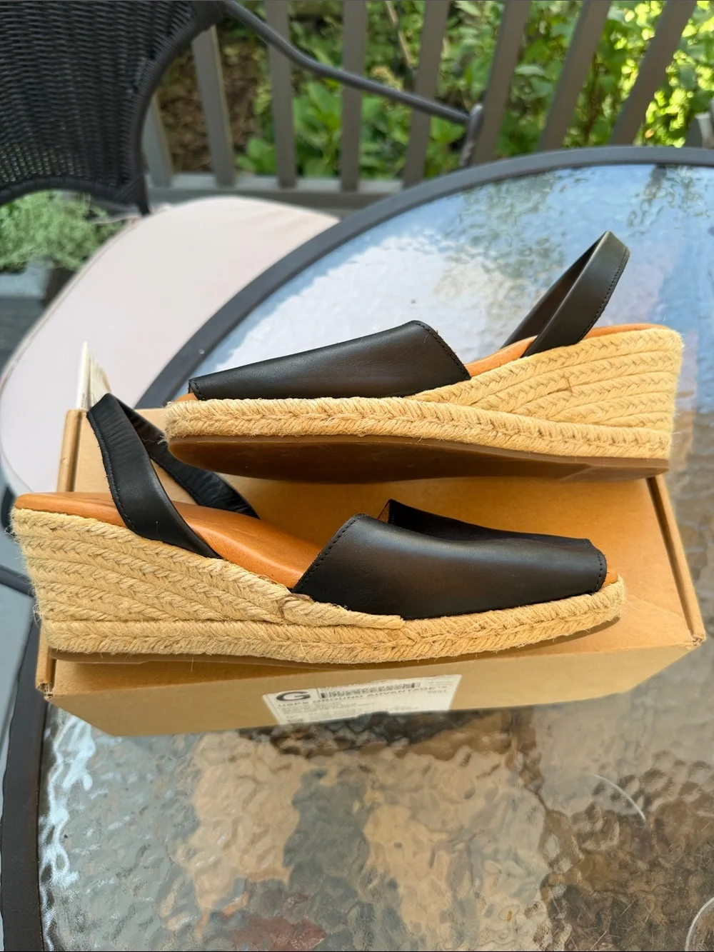 Black Espadrille Spanish Sandals Slingback Sandal size 10 heel 2.8 inches